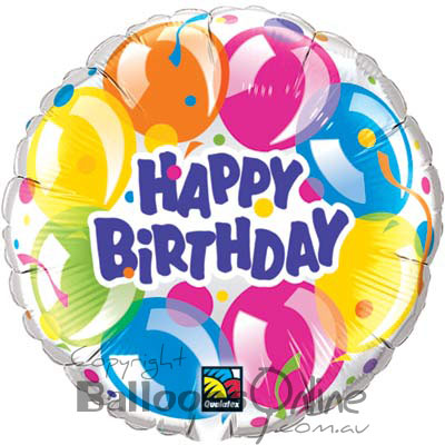 Happy Birthday Sparkling Balloons 91cm - Uninflate