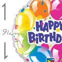 Happy Birthday Sparkling Balloons 91cm - Uninflate
