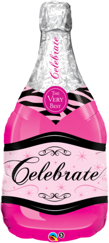 Pink Champagne Bottle Supershape