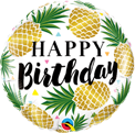 Happy Birthday Circle Golden Pineapple